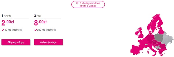 пакеты данных интернет в роуминге t mobile польша