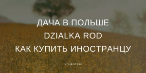 Дача в Польше - Dzialka ROD, как купить иностранцу