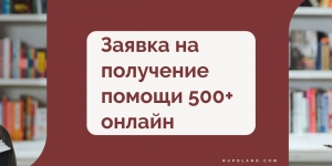 Заявка на получение помощи 500+ онлайн. Инструкция по заполнению