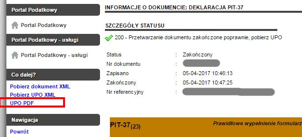 отправка налоговой декларации в налоговую службу Польши онлайн