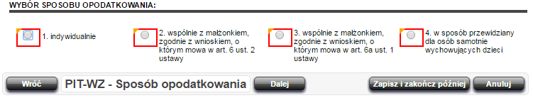 заполнение заявки PIT-WZ для налоговой декларации