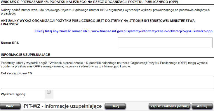 PIT-WZ заявка на заполнение налоговой декларации в Польше